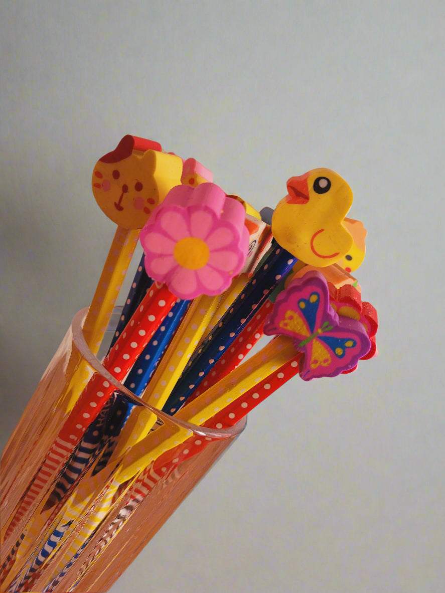 Pack of 6 Pencils with eraser topper