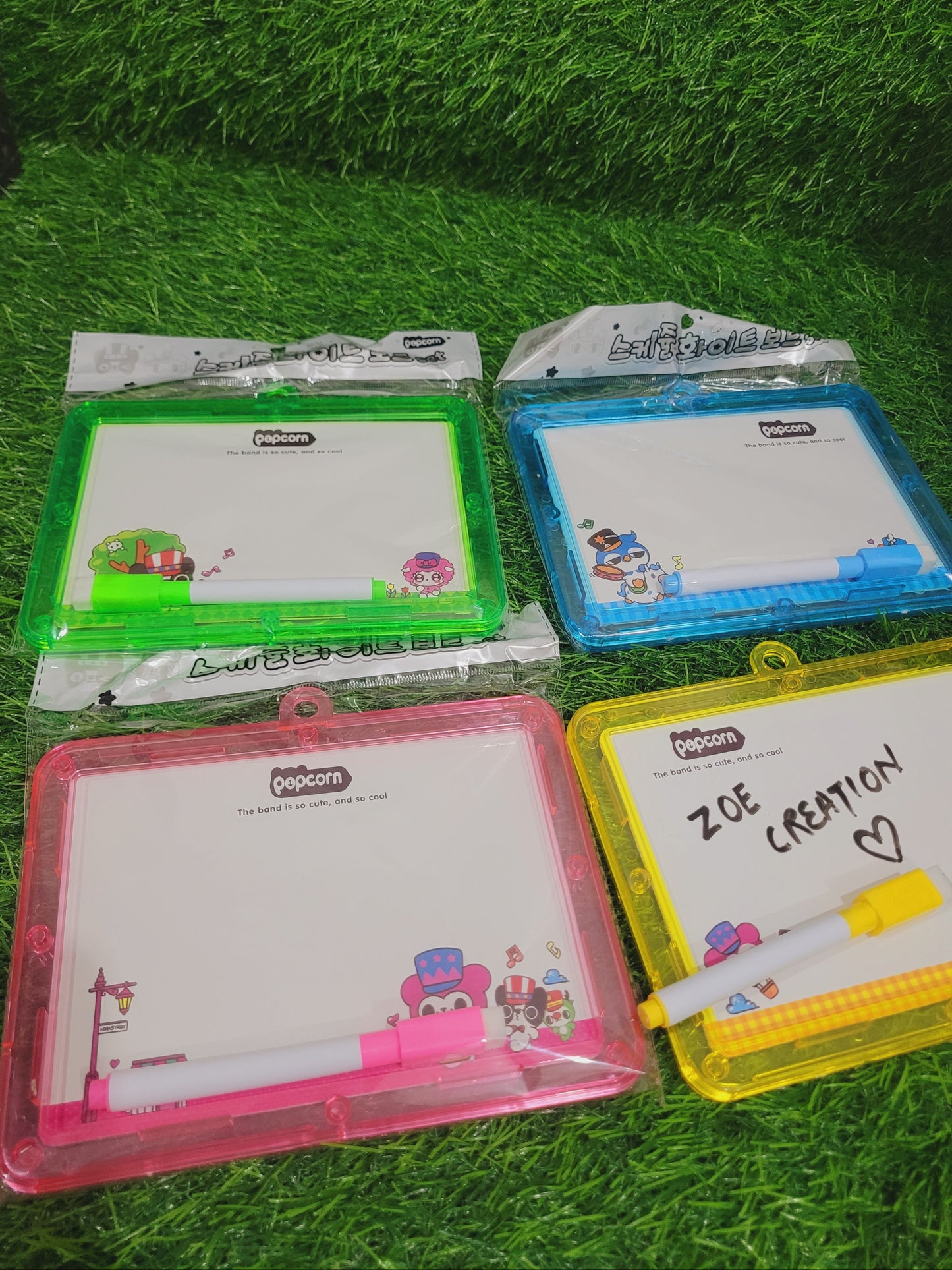 Double sided whiteboard with marker and duster