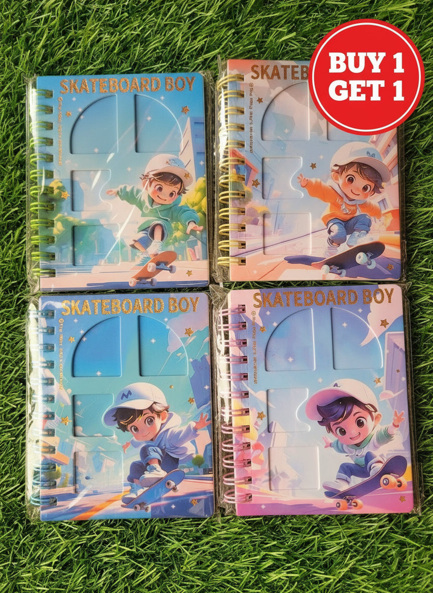Mini Spiral Skateboard Theme Diary