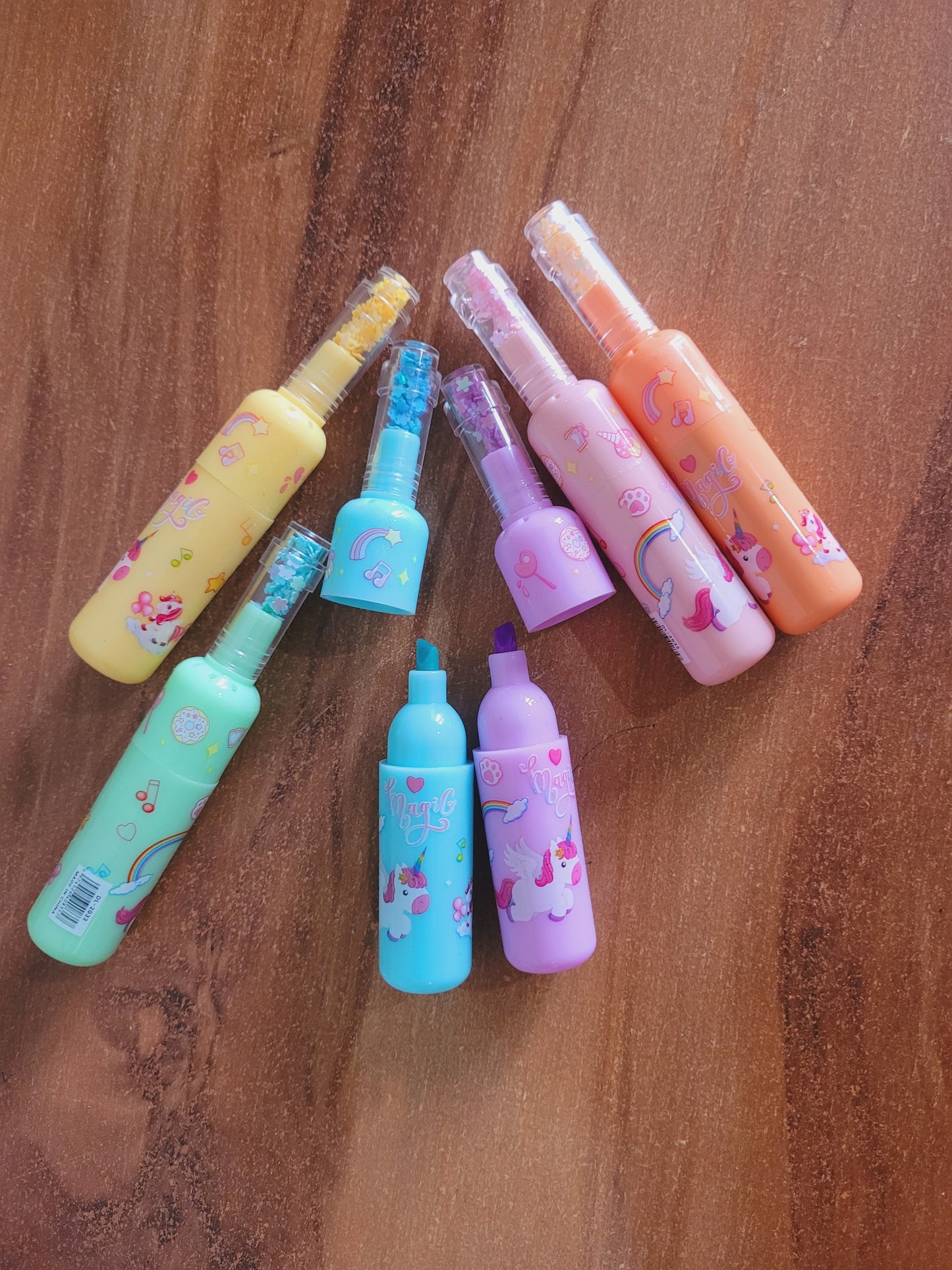 Unicorn Glitter Highlighters- Pack of 6