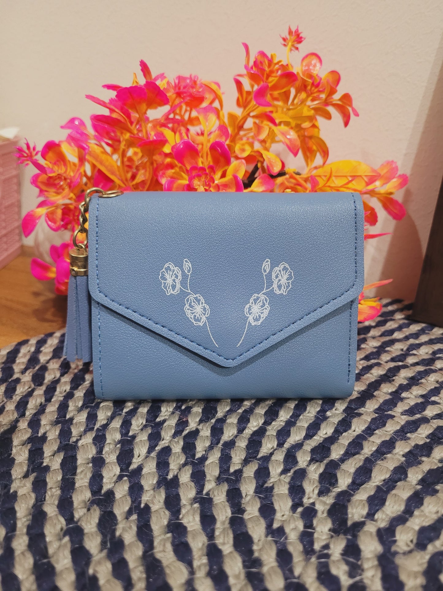 Trifold Blue Wallet