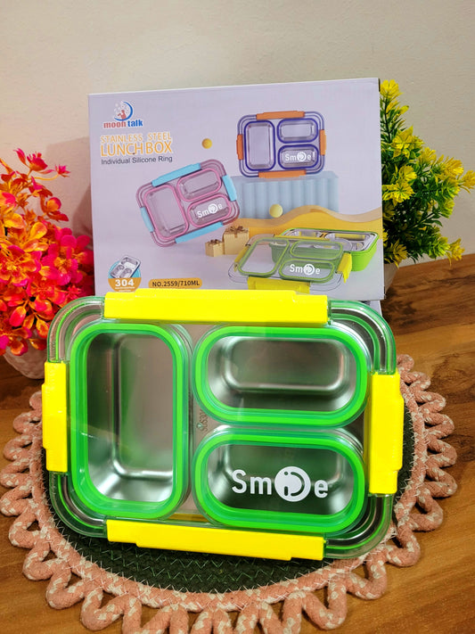 Stainless Steel Lunch Box- 3 Grid