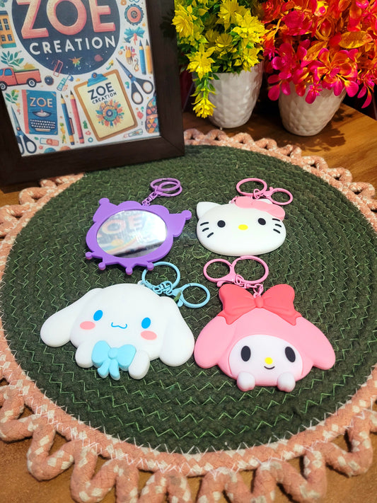 Sanrio PVC Mirror With Keyring