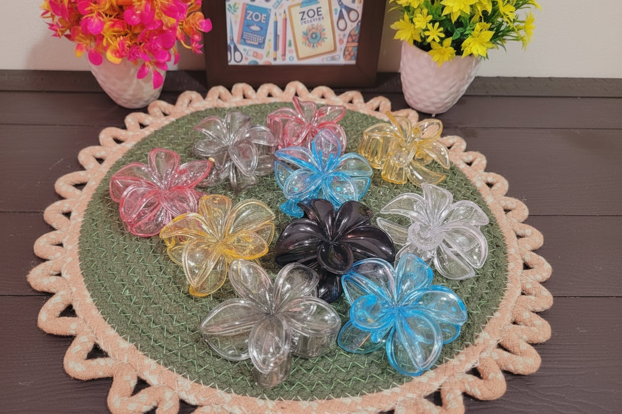 Transparent Flower Hair Clutcher