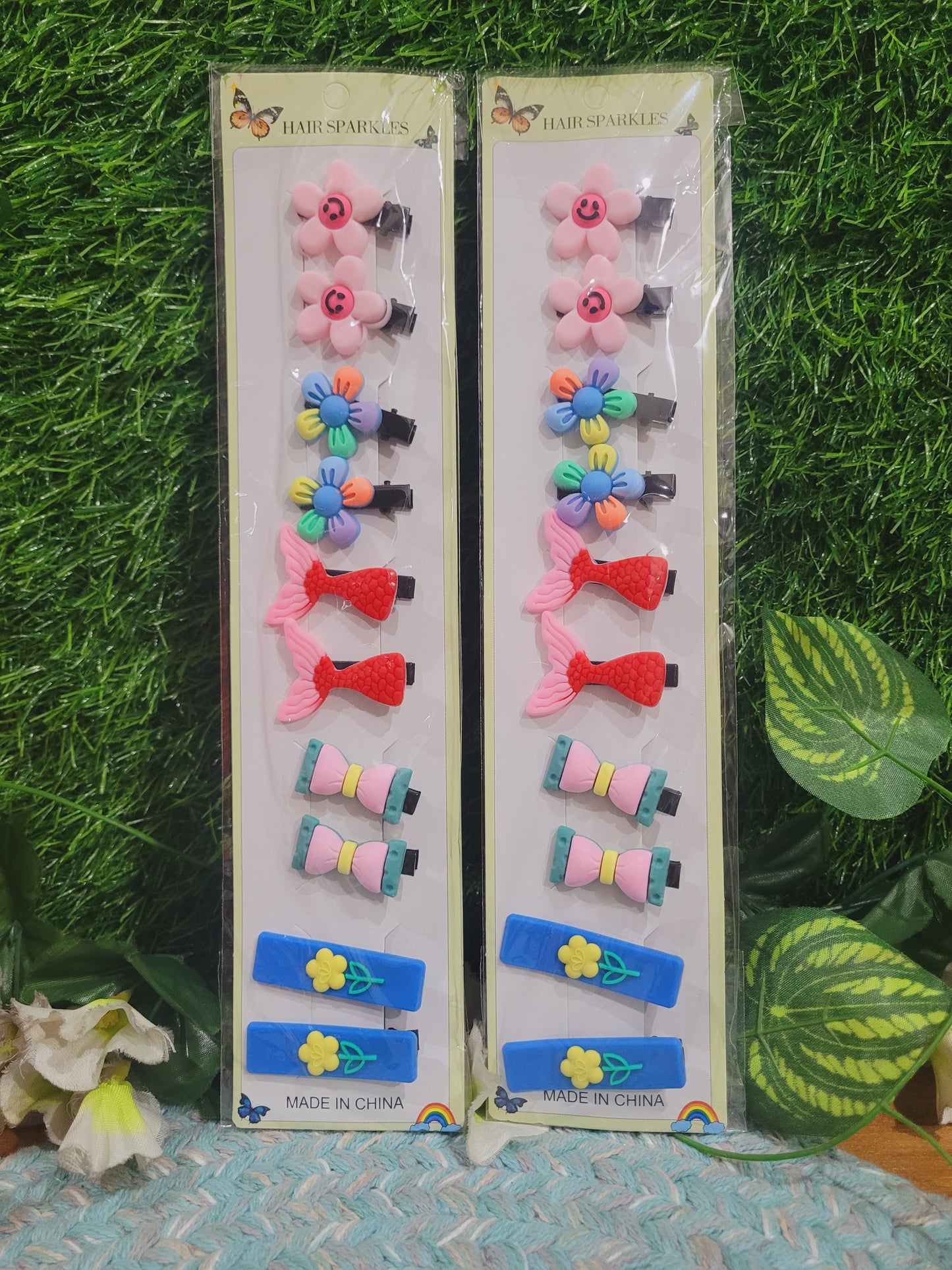 Pack of 10 Tiny Hairclips Card For Kids