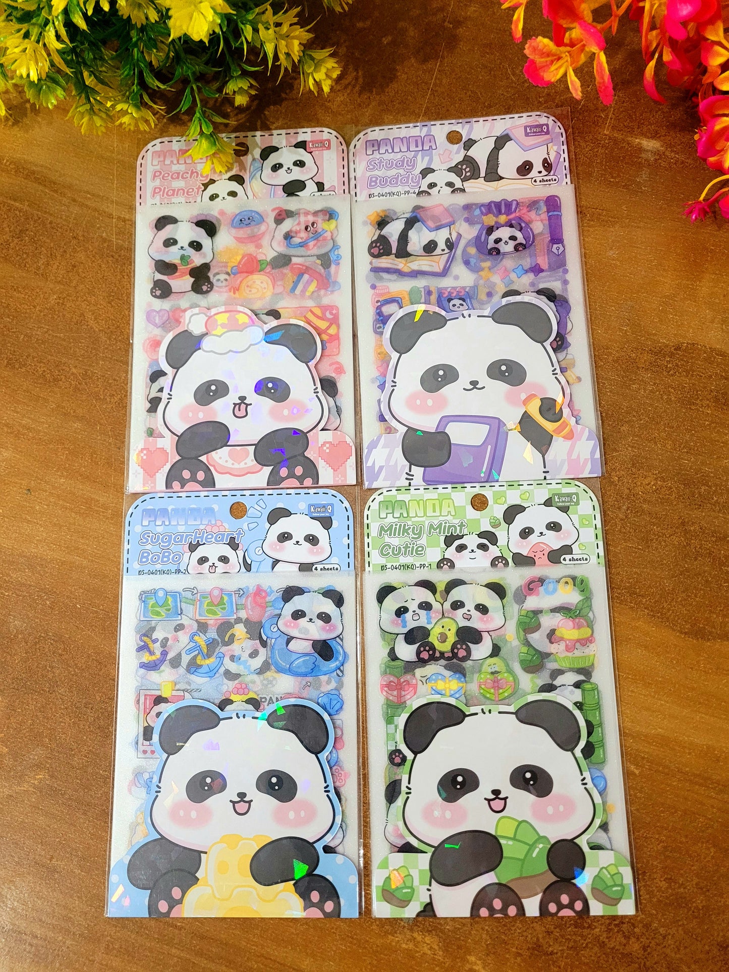 Cute Panda Stickers-4 Sheets