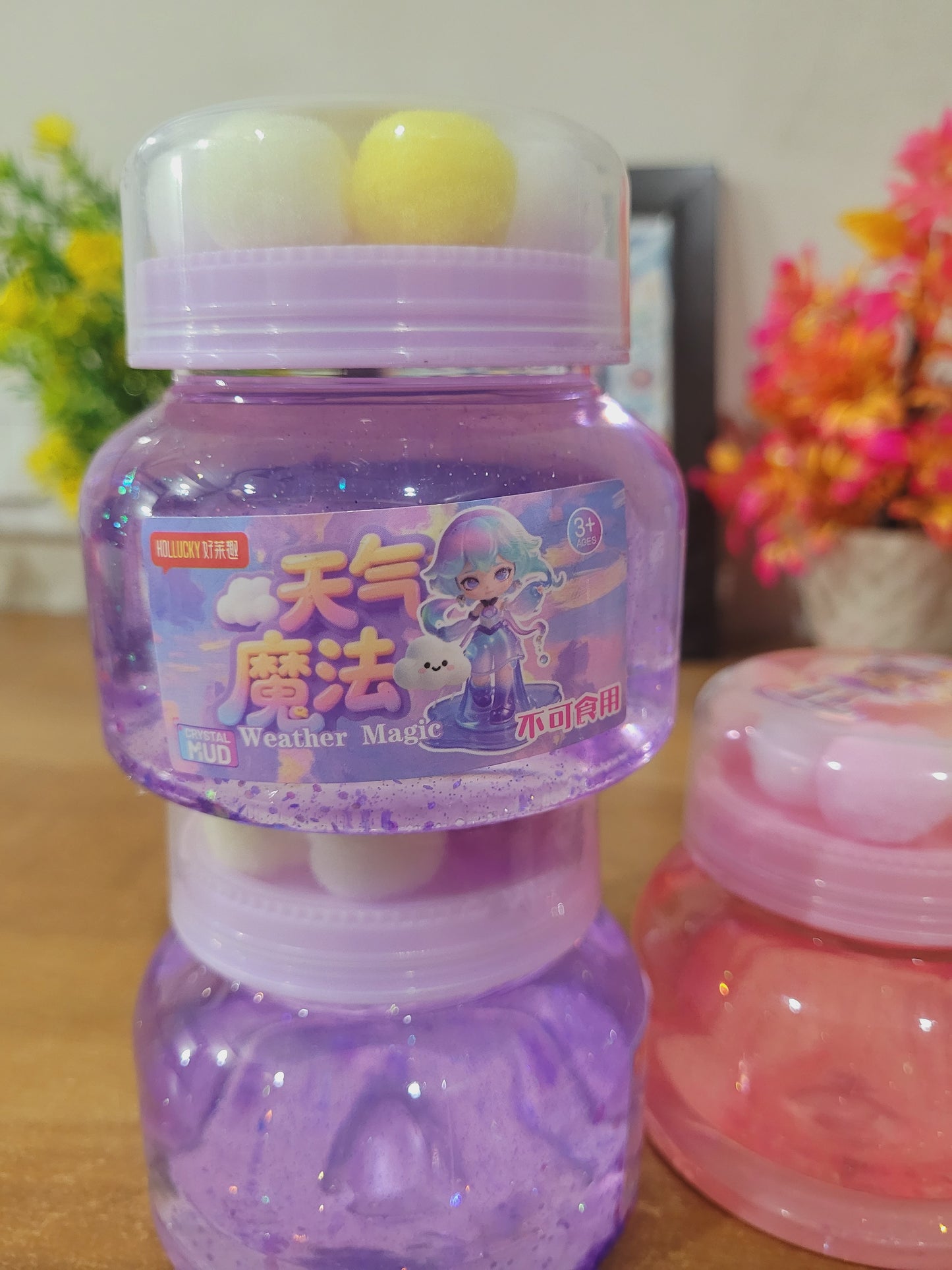 Pom Pom Slime Bottle For Kids