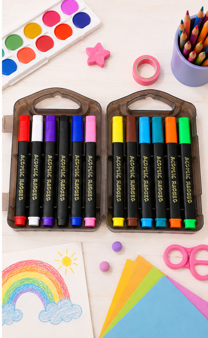 ACRYLIC MARKER-12 Pcs