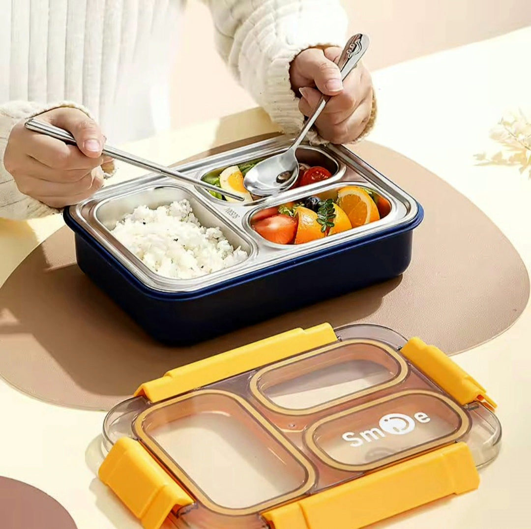 Stainless Steel Lunch Box- 3 Grid