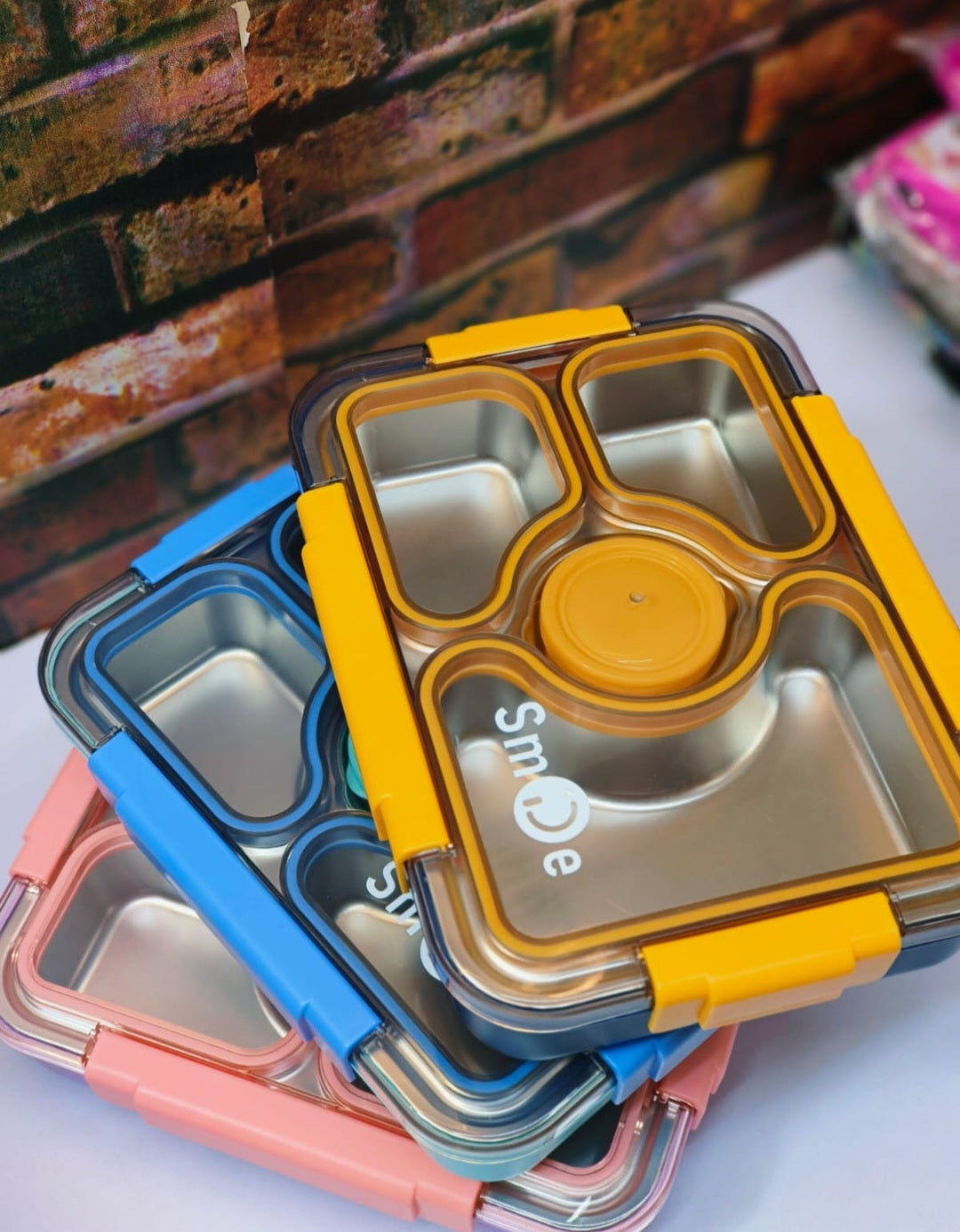 Stainless Steel Lunch Box-3 Grid+Sauce Cup