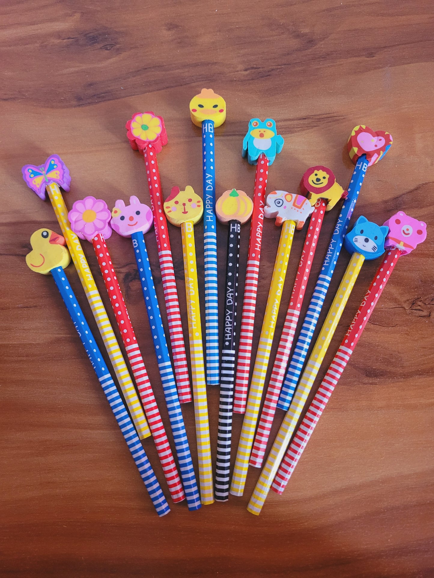 Pack of 6 Pencils with eraser topper