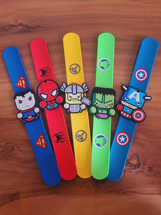 Pack of 2 Superhero Slap/Snap Bands