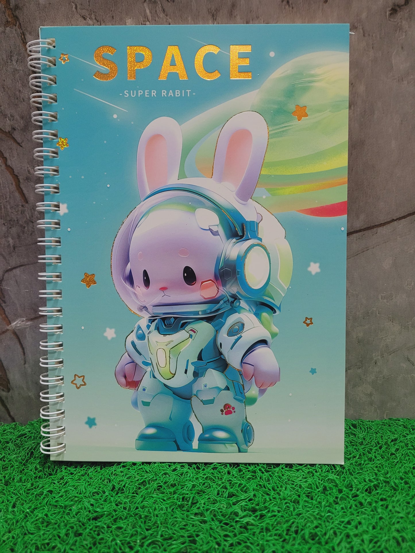 Space Rabbit Spiral Notebook