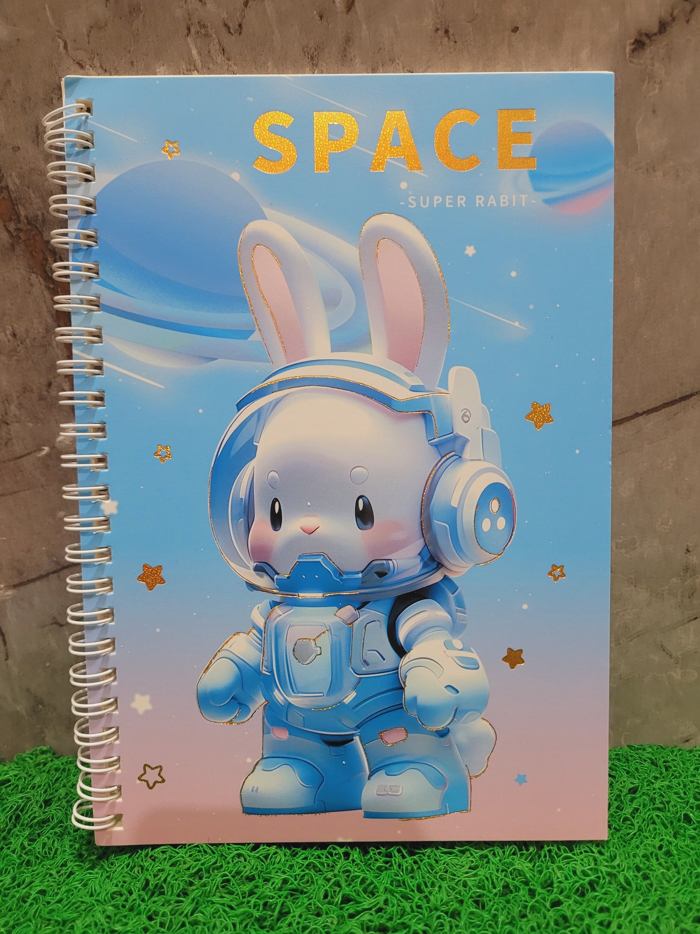 Space Rabbit Spiral Notebook