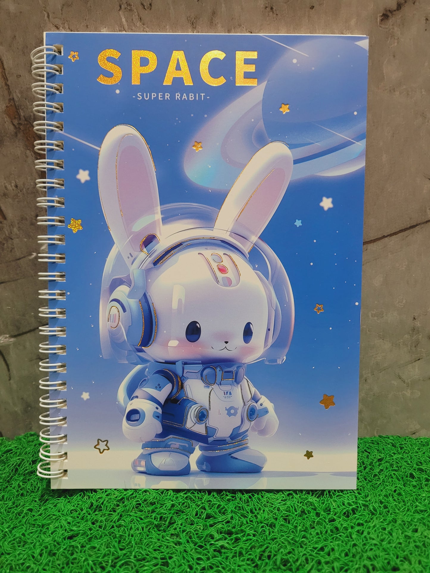 Space Rabbit Spiral Notebook