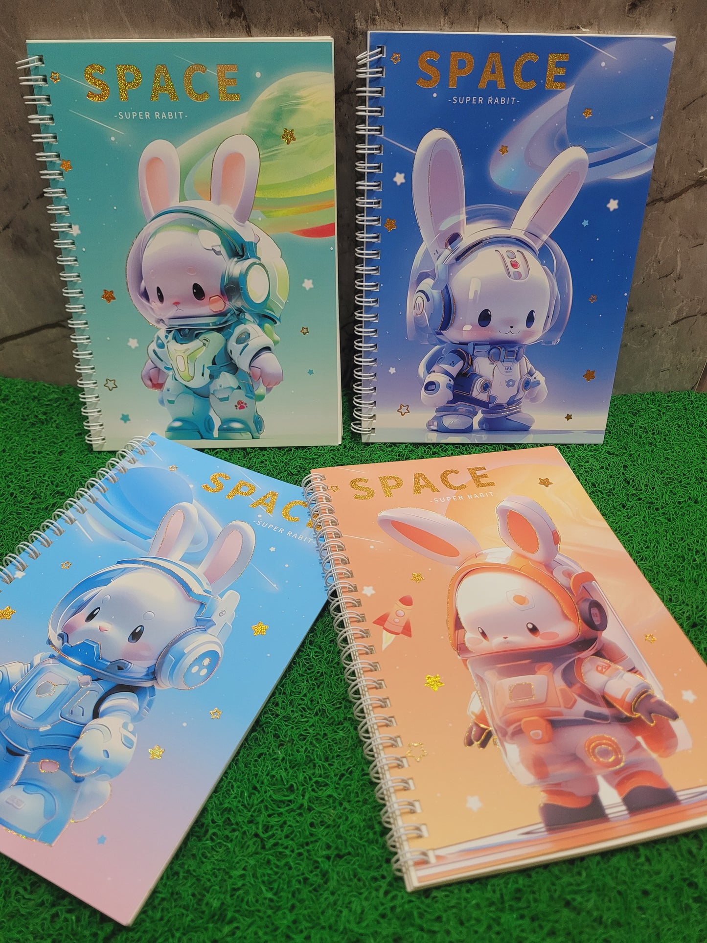 Space Rabbit Spiral Notebook