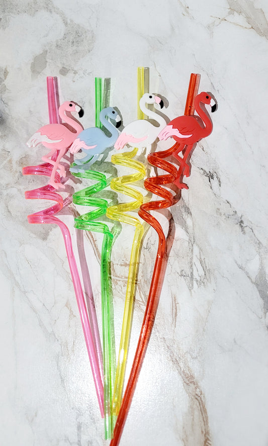 Pack Of 4 Flamingo Straws