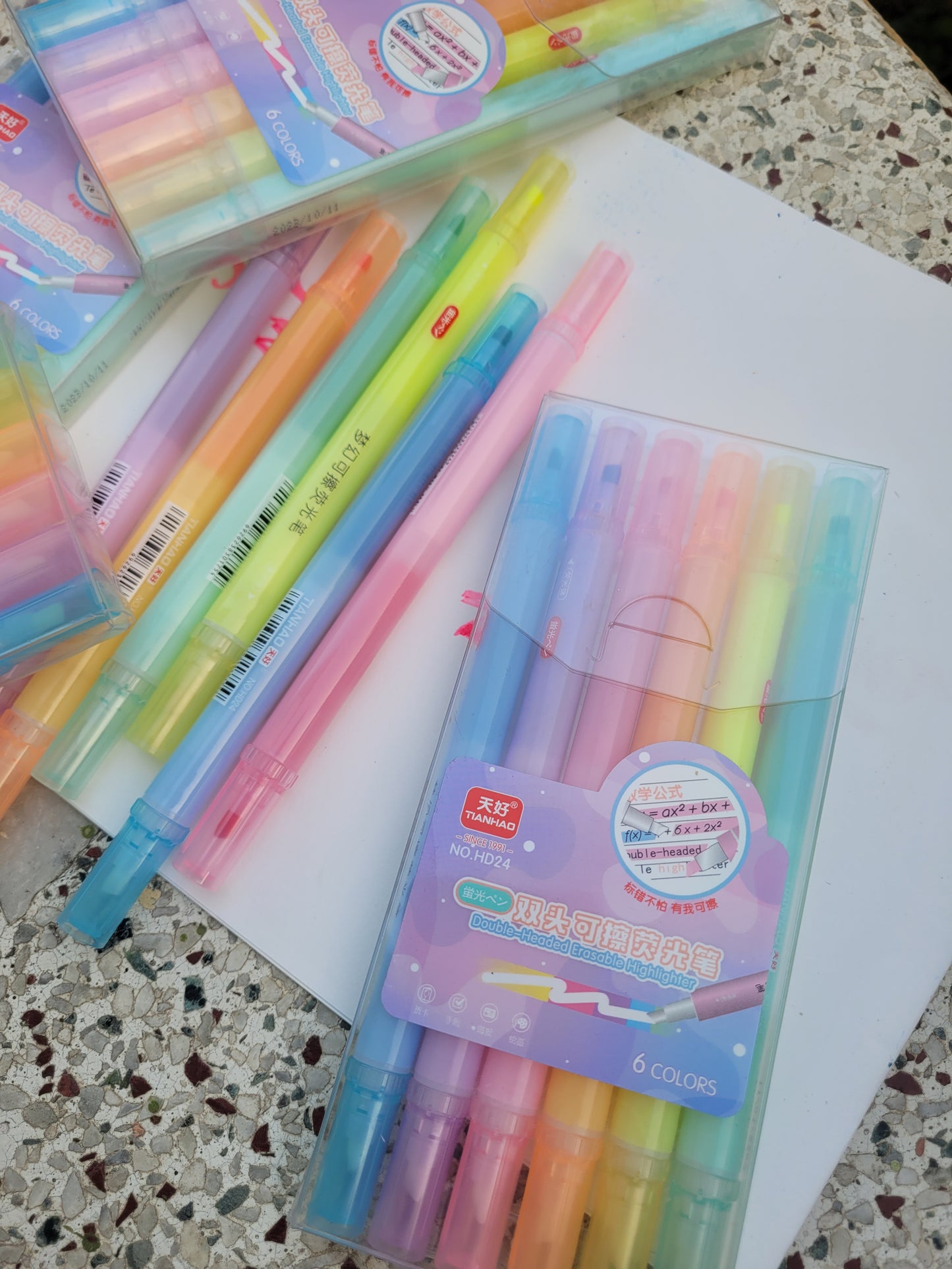 Pack Of 6 Erasable Highlighters