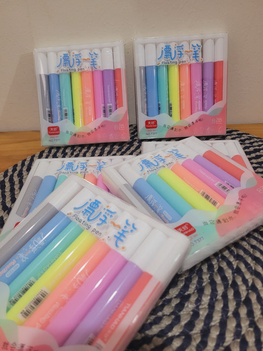 Pack of 8 Magical Floating Ink Marker Pen For Kids