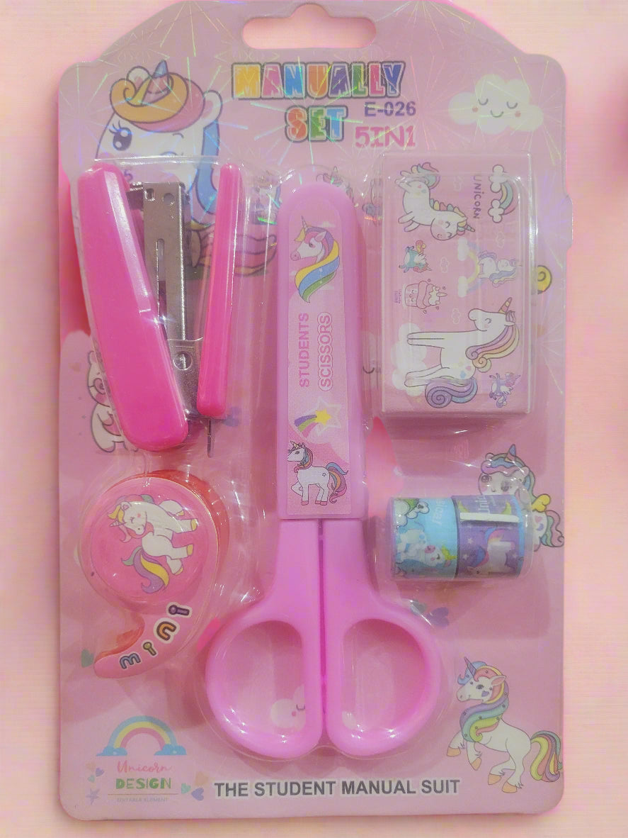 Unicorn Manual 5in1 Stationery Set