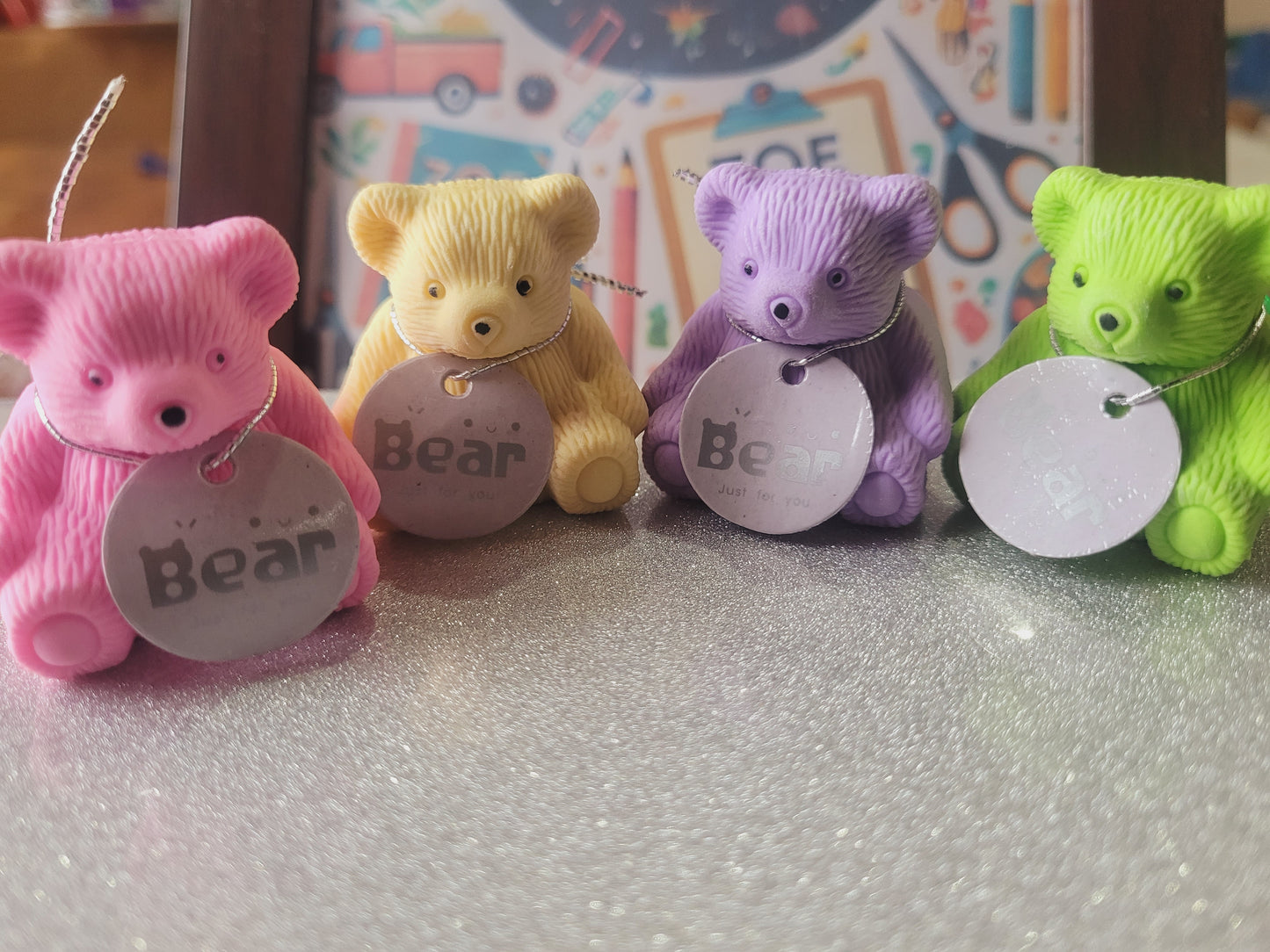 Cute Teddy Bear Eraser+Sharpener