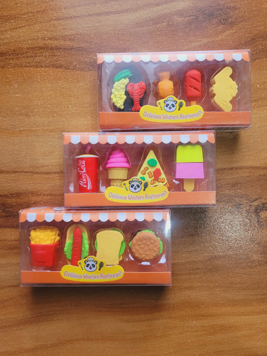 Fast Food Eraser-Set of 4