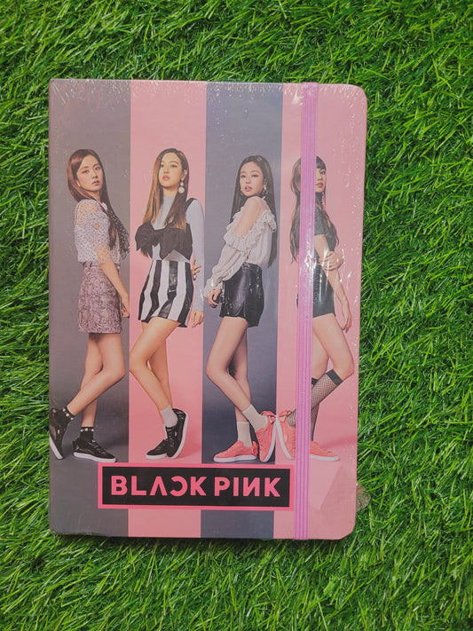 Black Pink Diary With Elastic Strap