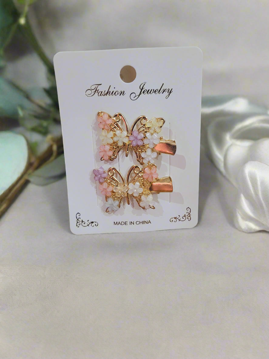 Beautiful Butterfly Tiny Hairclips Set