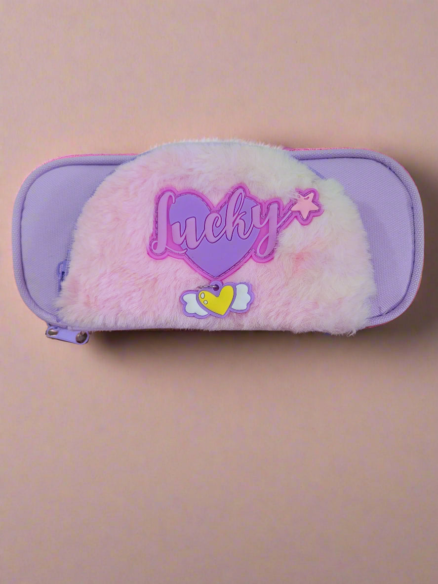 Cute Purple Furry Stationery Pouch