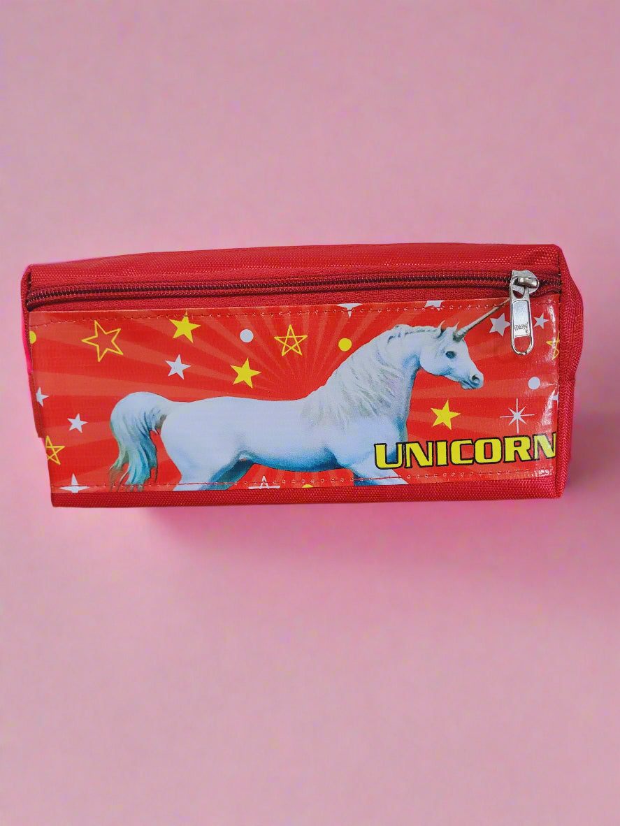 Unicorn Double Pocket Stationery Pouch