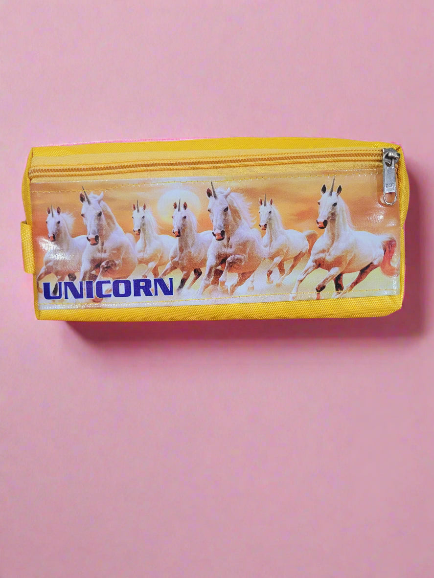 Unicorn Double Pocket Stationery Pouch