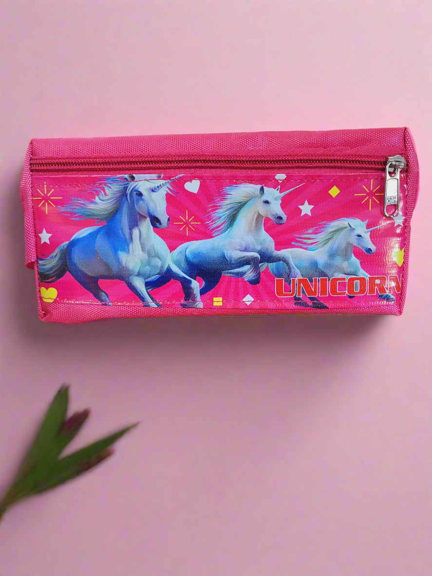 Unicorn Double Pocket Stationery Pouch