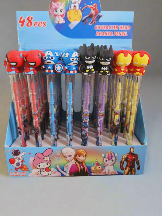 Pack of 6 Superhero Bullet Pencils