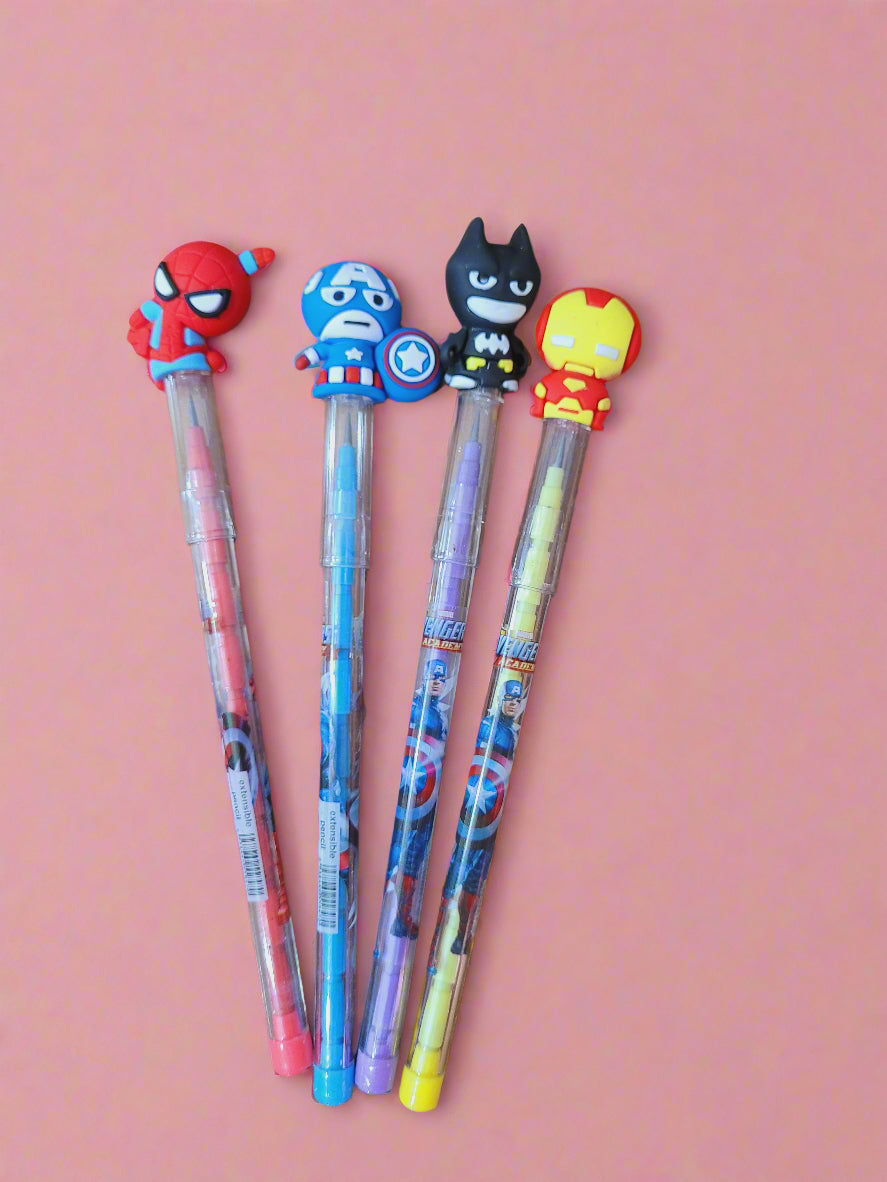 Pack of 6 Superhero Bullet Pencils