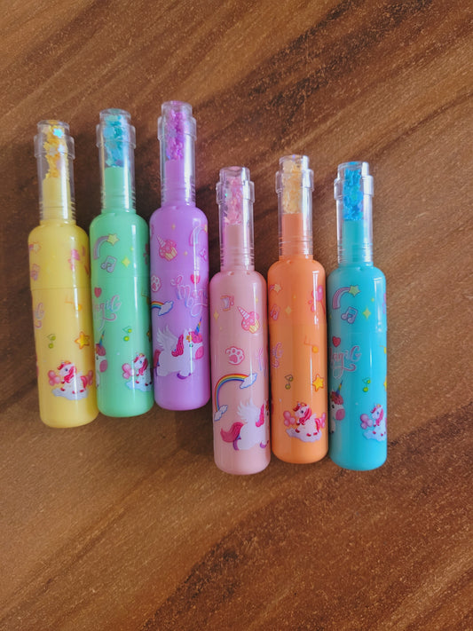 Unicorn Glitter Highlighters- Pack of 6
