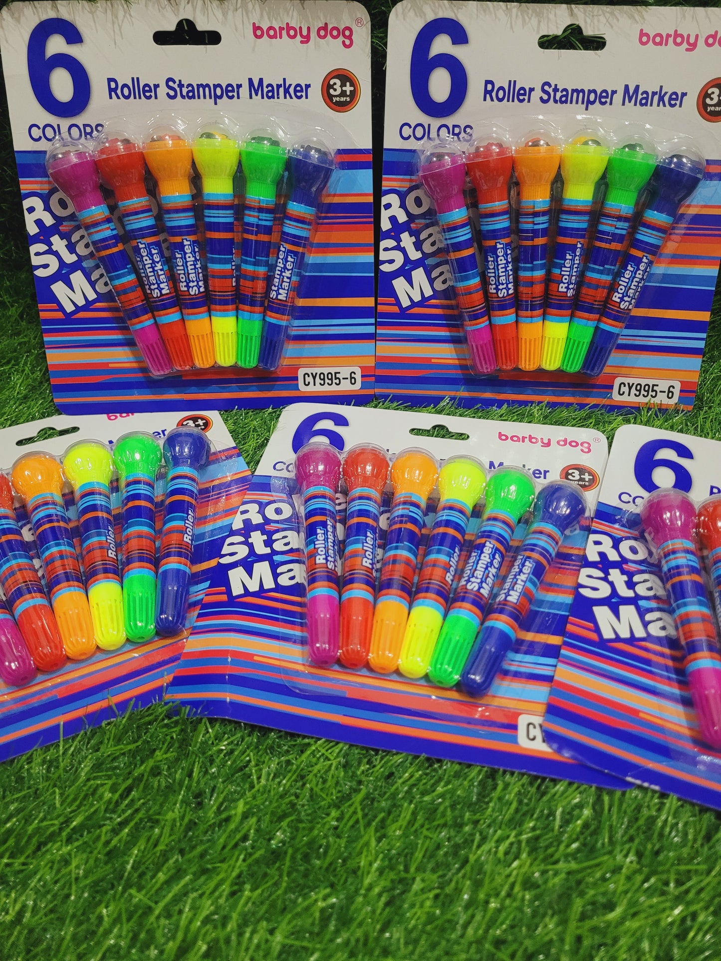 Roller Stamper Marker- Set Of 6 Pens
