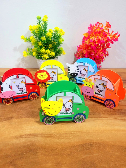 Wooden Car Penholder With Photo-frame