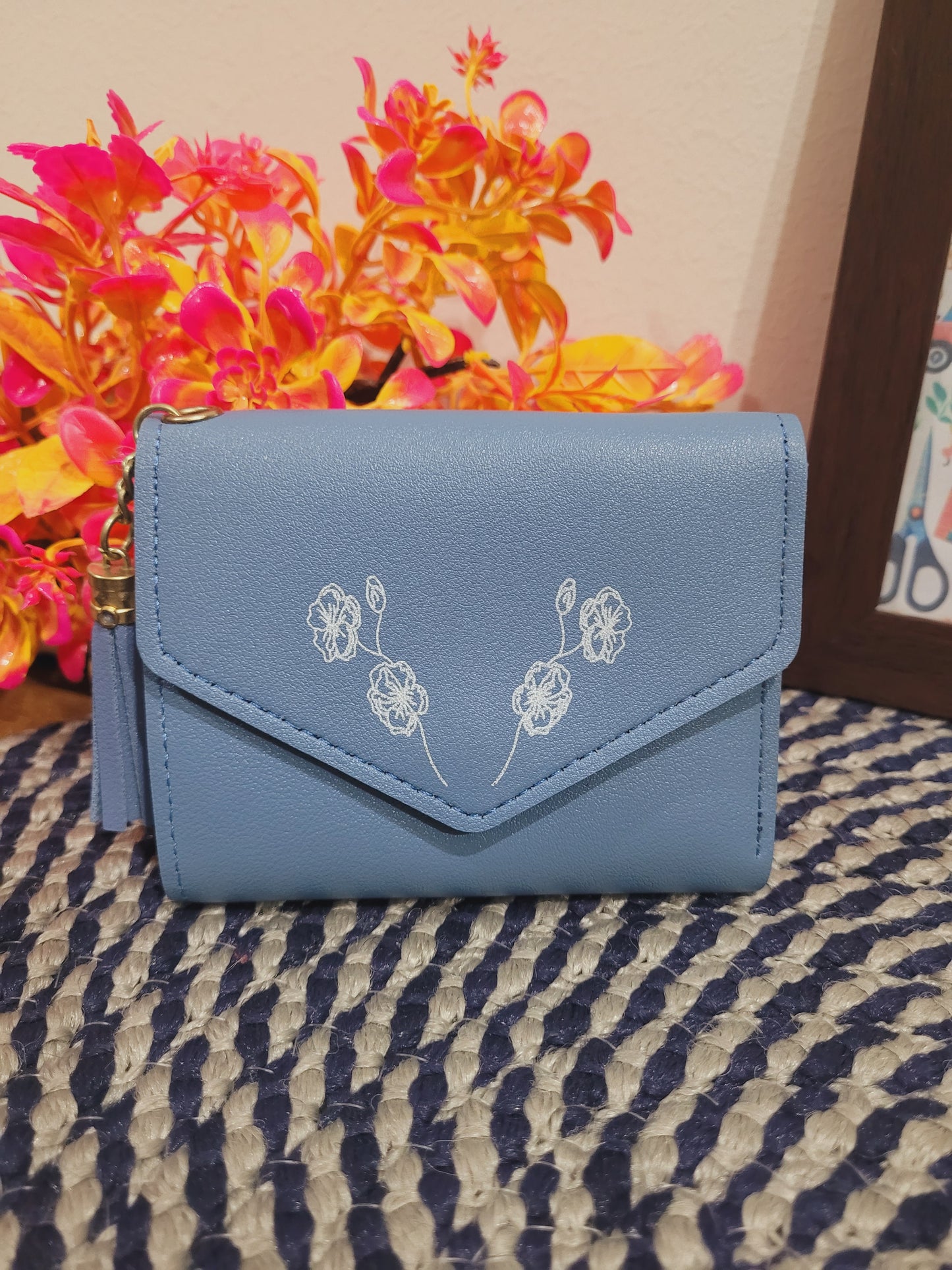 Trifold Blue Wallet