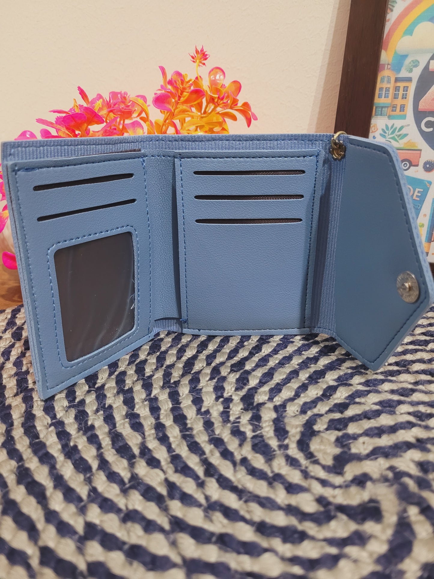 Trifold Blue Wallet