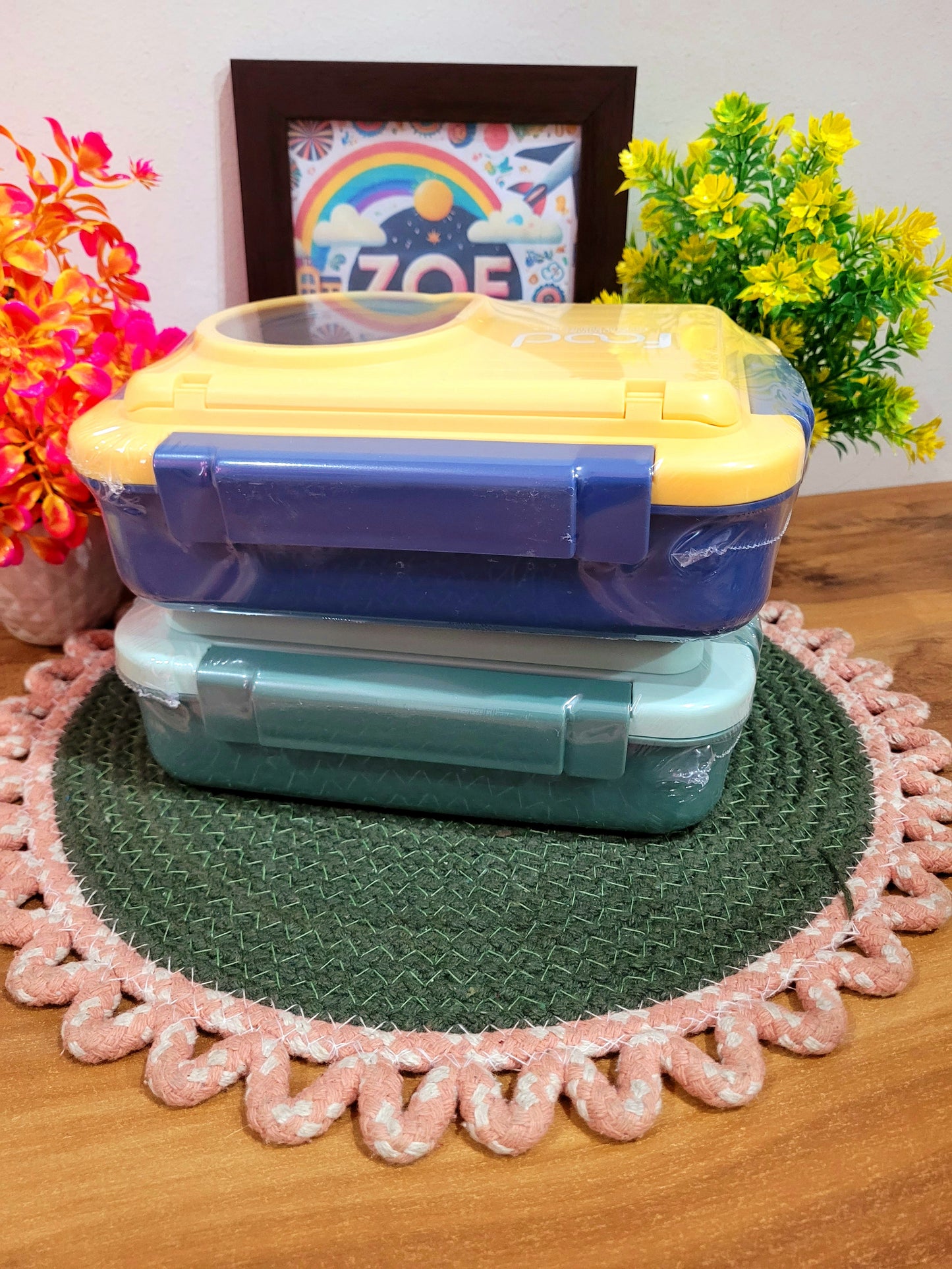Bento 3 Grid Stainless Steel Lunch Box- 750ML+150ML