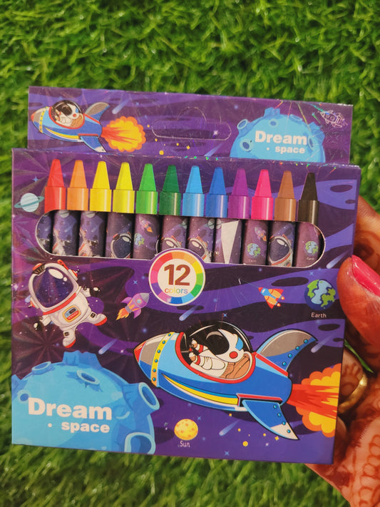 Wax Crayons Set For Kids- 12 Shades