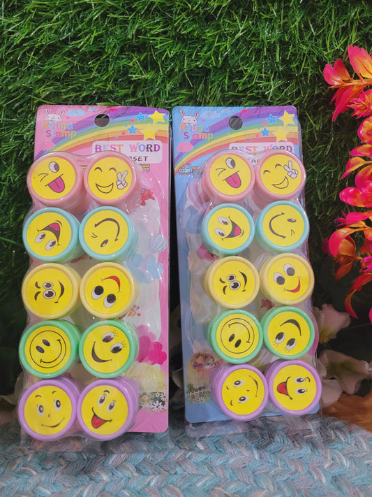 Emoji Round Stamps (Pack of 10 Pcs)