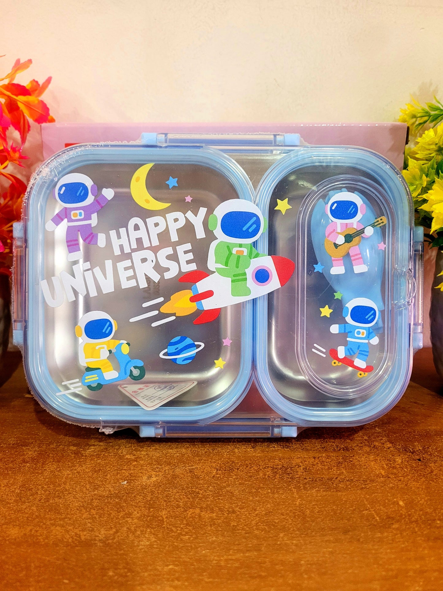 Astronaut Stainless Steel-2 Grid Lunch Box-600ML