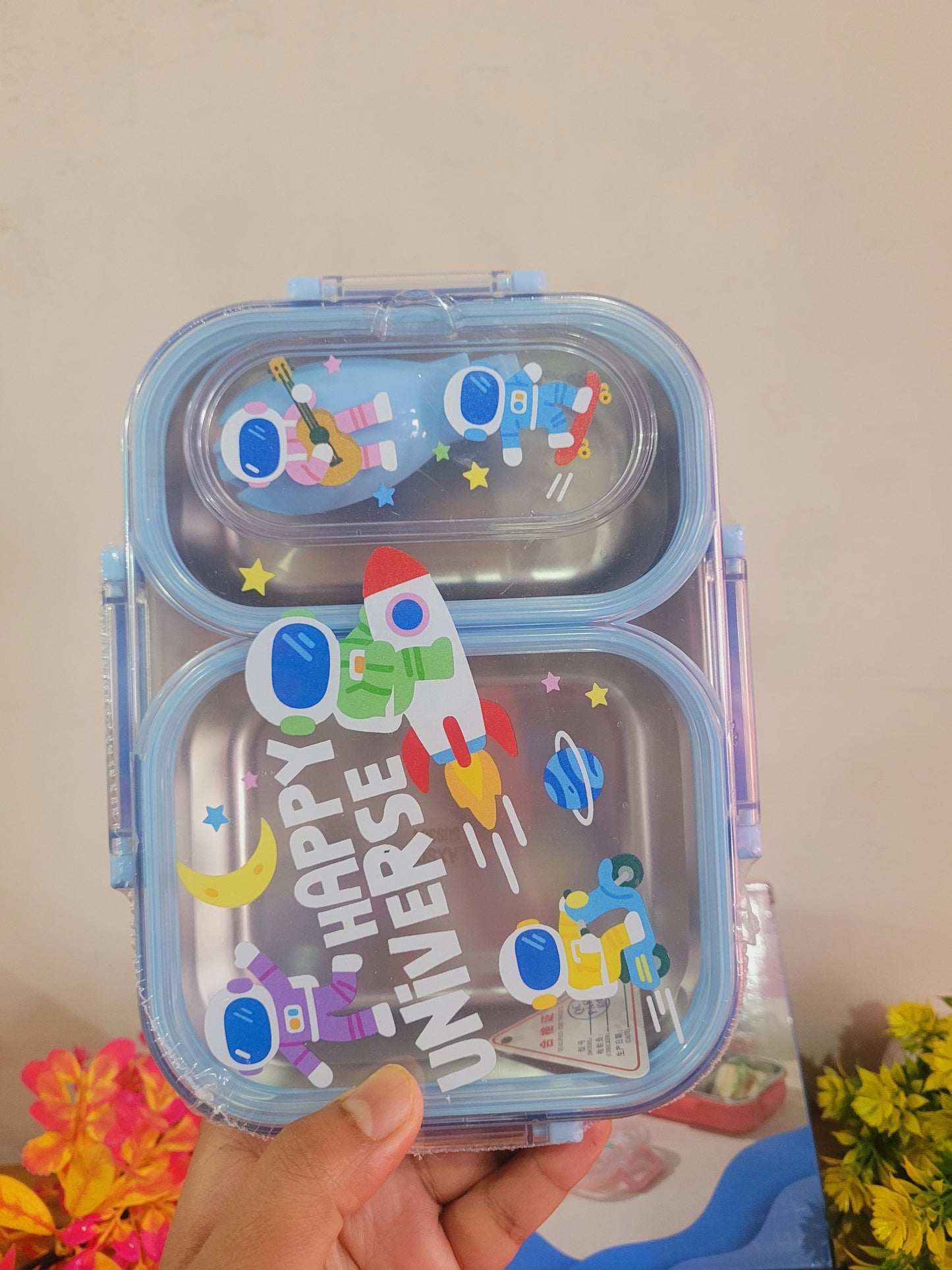 Astronaut Stainless Steel-2 Grid Lunch Box-600ML