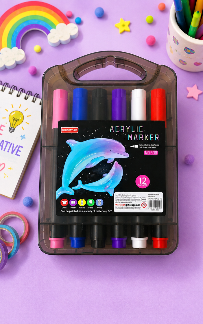 ACRYLIC MARKER-12 Pcs