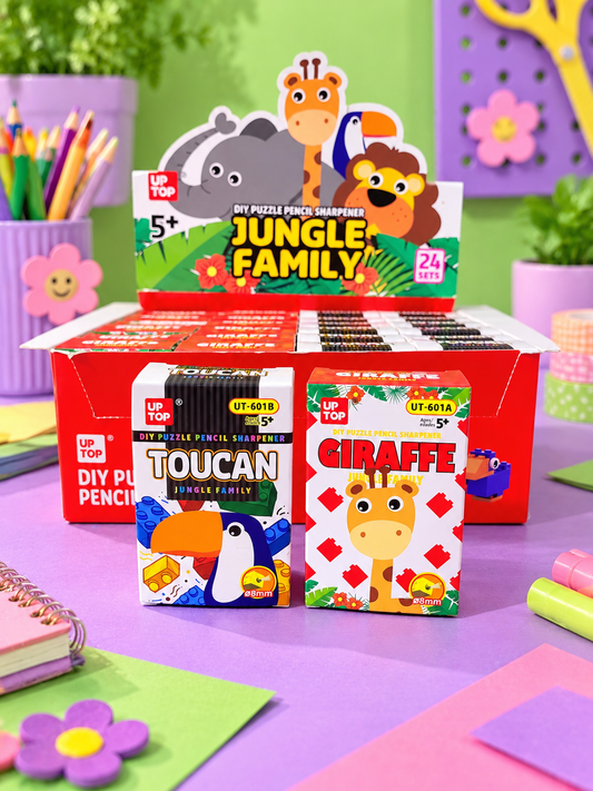 DIY Puzzle Pencil Sharpener In Giraffe And Toucan