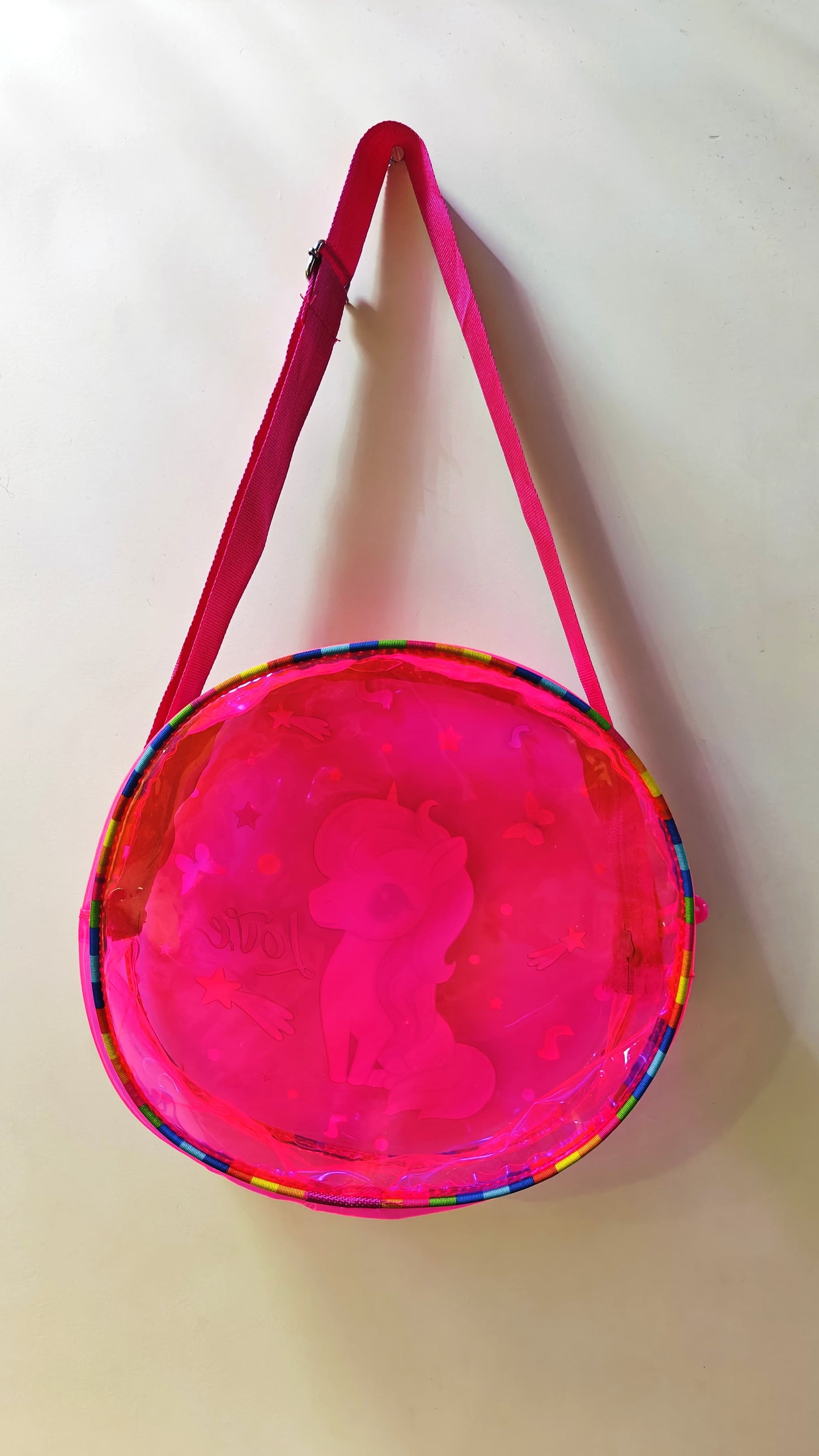 Neon Transparent Round Sling Bag