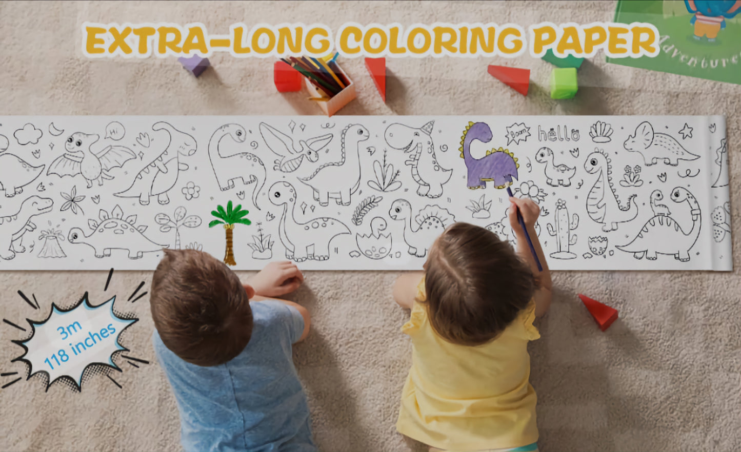 Long Colouring Paper Roll For Kids