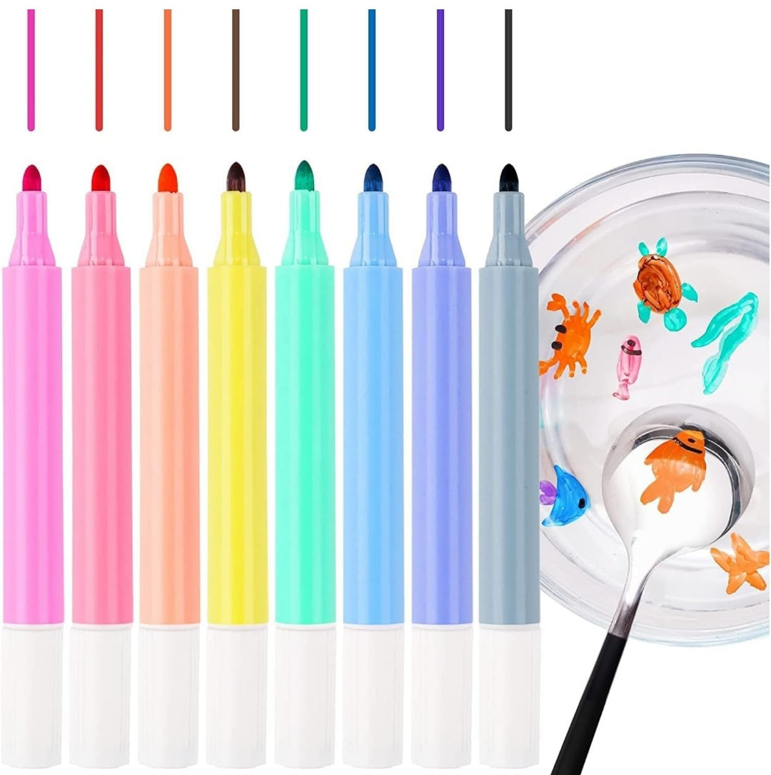 Pack of 8 Magical Floating Ink Marker Pen For Kids