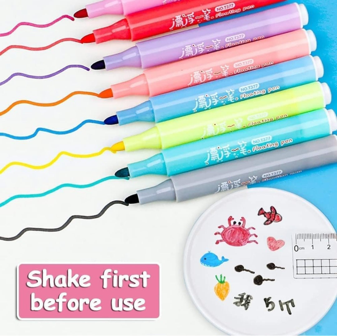 Pack of 8 Magical Floating Ink Marker Pen For Kids